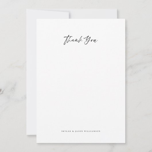 Carte De Remerciements Minimum 4 photo Collage blanc Mariage de script de (Dos)