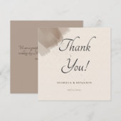 Carte de remerciements minimum Abstrait de brosse  (Devant / Derrière)