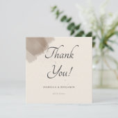 Carte de remerciements minimum Abstrait de brosse  (Debout devant)