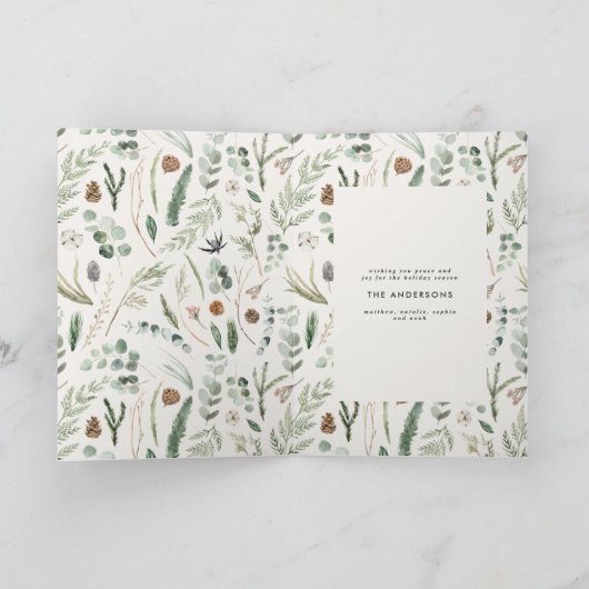 Carte De Remerciements Minimum moderne 1 photo Noël élégant script (Intérieur)