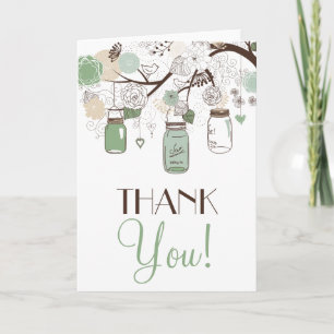 Carte de remerciements Mint Green Mason Jars