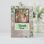 Carte De Remerciements Mint moderne vert (Debout devant)