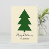 Carte De Remerciements Minuscule vert beige sapin de Noël propre Simple (Debout devant)