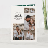 Carte De Remerciements Minuscule vert Noël multi photo (Devant)