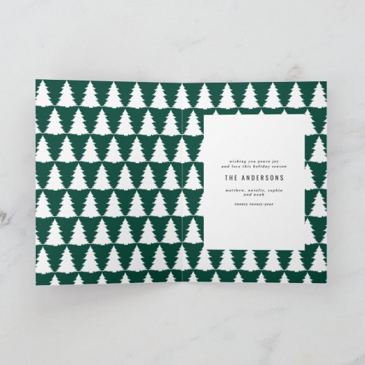 Carte De Remerciements Minuscule vert Noël multi photo (Intérieur)