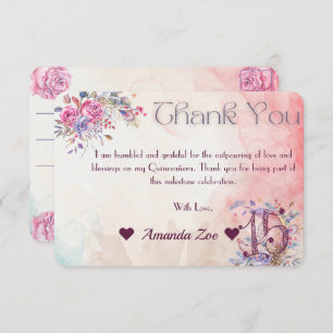 Carte De Remerciements Mis Quince Note de remerciement