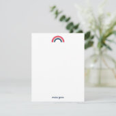 Carte De Remerciements Miss You Modern Rainbow dans Blue Note Card (Debout devant)
