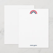 Carte De Remerciements Miss You Modern Rainbow dans Blue Note Card (Devant / Derrière)