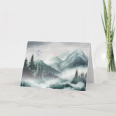 Carte De Remerciements Misty Moonlight Mountain Forest Mariage (Dos)