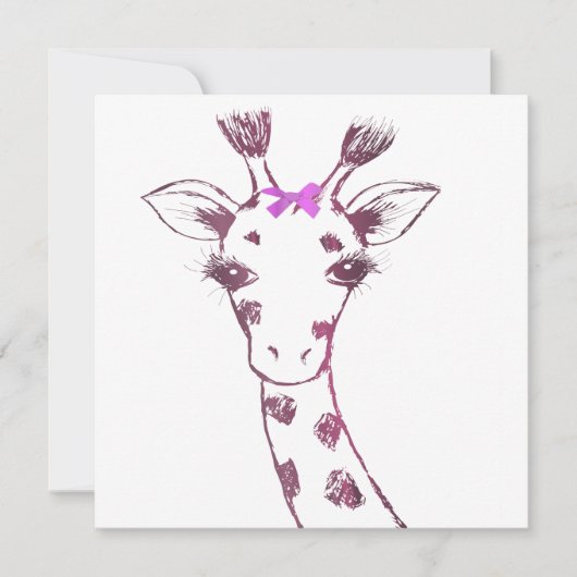 Carte De Remerciements Mme Giraffe Cute Sarcastic Design (Devant)
