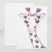 Carte De Remerciements Mme Giraffe joli design sarcastique (Devant / Derrière)