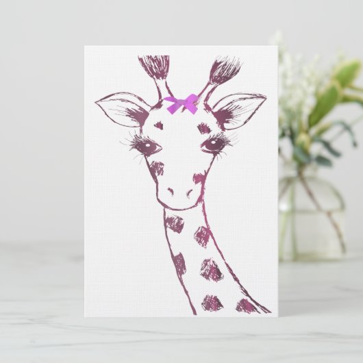 Carte De Remerciements Mme Giraffe joli design sarcastique (Debout devant)