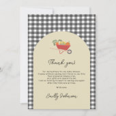 Carte De Remerciements MoCountry Rustic Gray Gingham Baby Shower (Devant)