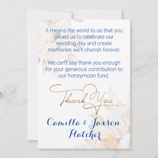 Carte De Remerciements Mode robe mariage (Dos)