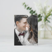 Carte de remerciements Modèle photo minimaliste (Debout devant)