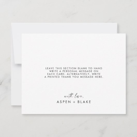 Carte de remerciements Modèle photo moderne Script (Dos)