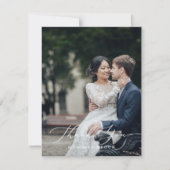 Carte de remerciements Modèle photo noir délicat (Devant)