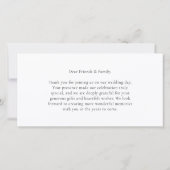 Carte De Remerciements Modern 4 Photo Collage Minimalist Wedding (Dos)