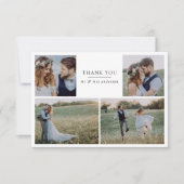 Carte De Remerciements Modern 5 Photo Collage Mariage (Devant)