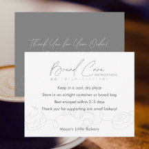 Modern Bakery Line Art Bread Care Instructions