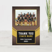 Carte De Remerciements Modern Basketball Team Coach Photo (Devant)