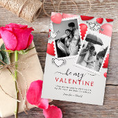 Carte De Remerciements Modern Be my Valentine Photo Holiday Card