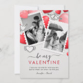 Carte De Remerciements Modern Be my Valentine Photo Holiday Card (Devant)