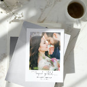 Carte De Remerciements Modern Beyond Grateful Script 2 Mariage photo