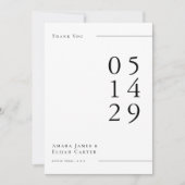 Carte De Remerciements Modern Black and White Minimal Wedding Photo  (Devant)