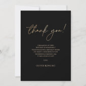 Carte De Remerciements Modern Black Gold 30th Birthday Thank You Card  (Devant)