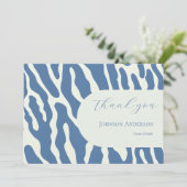Carte De Remerciements Modern blue and cream abstract Pattern graduation (Debout devant)