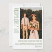 Carte De Remerciements Modern Bold Thankyou Typographie Sage Green Photo (Dos)