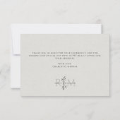 Carte De Remerciements Modern Botanical Wedding Monogram (Dos)