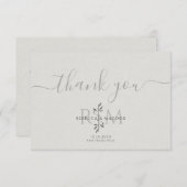 Carte De Remerciements Modern Botanical Wedding Monogram (Devant / Derrière)