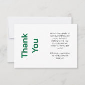 Carte De Remerciements Modern Bottle Green Traditional Sympathy Funeral (Devant)