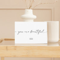 Modern Branded You Are Beautiful Thank You Card