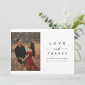 Carte De Remerciements Modern Calligraphy Lettering Wedding Photo (Debout devant)