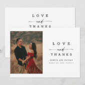 Carte De Remerciements Modern Calligraphy Lettering Wedding Photo (Devant / Derrière)