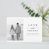 Carte De Remerciements Modern Calligraphy Lettering Wedding Photo (Debout devant)