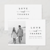 Carte De Remerciements Modern Calligraphy Lettering Wedding Photo (Devant / Derrière)