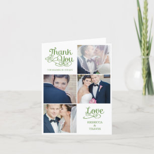 Carte De Remerciements Modern Calligraphy Wedding Thank You Card Green