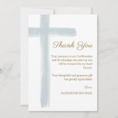 Carte De Remerciements Modern Confirmation Blue Cross (Devant)