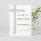 Carte De Remerciements Modern Confirmation Blue Cross (Debout devant)