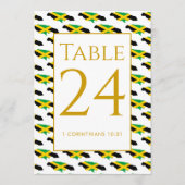 Carte De Remerciements Modern Custom JAMAICA Event Wedding Table Number (Devant)