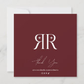 Carte De Remerciements Modern Dark Red Candle Care Card (Dos)