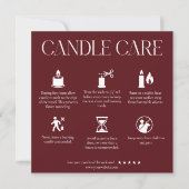 Carte De Remerciements Modern Dark Red Candle Care Card (Devant)