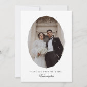 Carte De Remerciements Modern Elegant Geometric Photo Wedding (Devant)