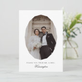 Carte De Remerciements Modern Elegant Geometric Photo Wedding (Debout devant)