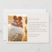 Carte De Remerciements Modern Elegant Photo Best Day Ever Wedding (Dos)