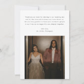 Carte De Remerciements Modern Elegant Script 2-Photo Wedding (Dos)